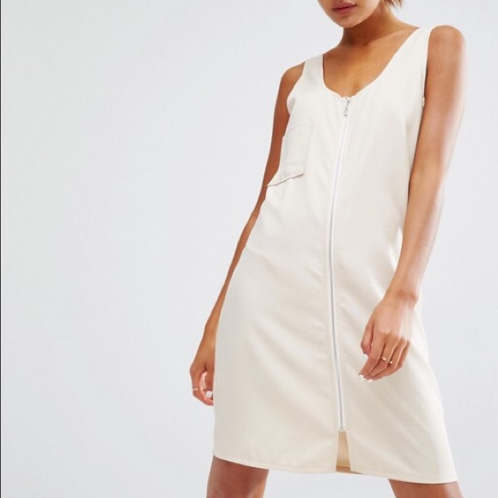 Pink pinafore mini dress